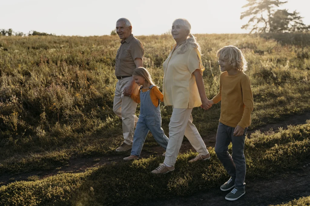 Multi-generational family enjoying stability and freedom provided by personalized financial planning.