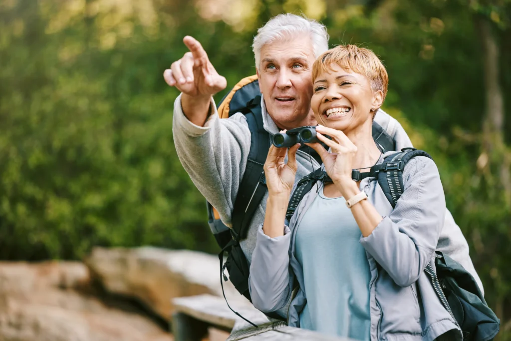 Senior couple enjoying retirement lifestyle with clarity and confidence from financial planning.