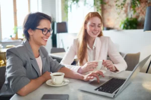 A financial advisor explaining transparent investment management fees to a client during a consultation meeting.